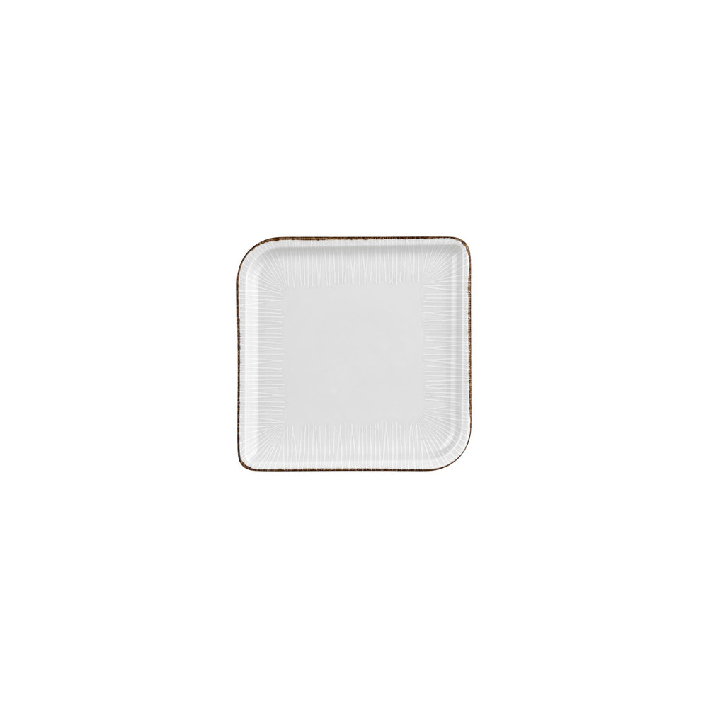 Grace 6" x 6" Square Brown Vitrified Plate
