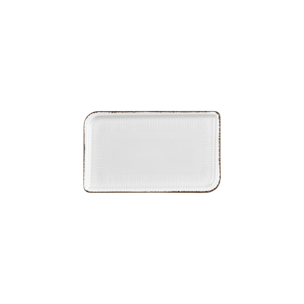 Grace 9.5" x 6" Rectangular Brown Vitrified Plate