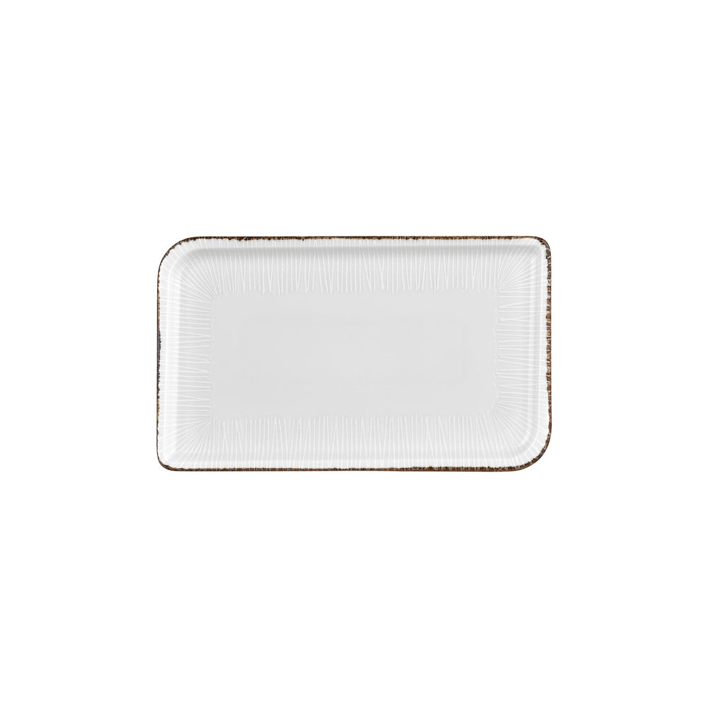 Grace 11.75" x 7" x h:0" Rectangular Brown Vitrified Platter