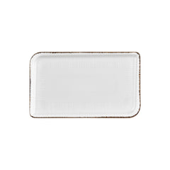 Grace 13.75" x 8.25" x h:0" Rectangular Brown Vitrified Platter