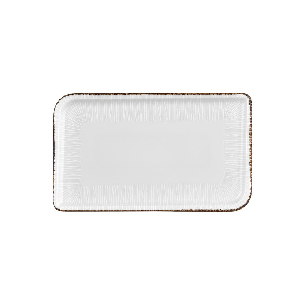 Grace 13.75" x 8.25" x h:0" Rectangular Brown Vitrified Platter