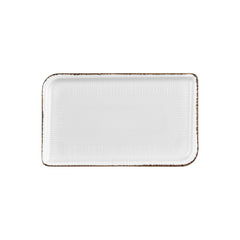 Grace 13.75" x 8.25" x h:0" Rectangular Brown Vitrified Platter