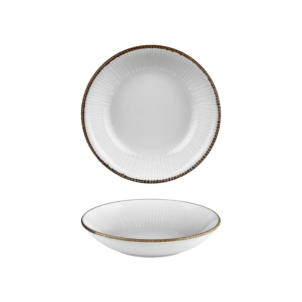 Grace dia.9.75" h:0" 44 oz. Round Brown Vitrified Deep Plate