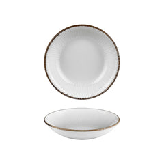 Grace dia.9.75" h:0" 44 oz. Round Brown Vitrified Deep Plate
