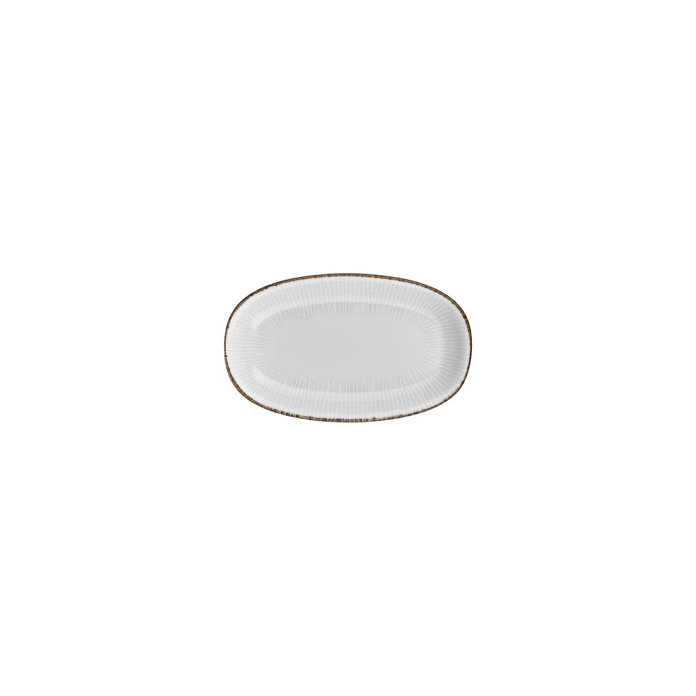 Grace 7.5" x 4.25" x h:0" Oval Brown Vitrified Platter