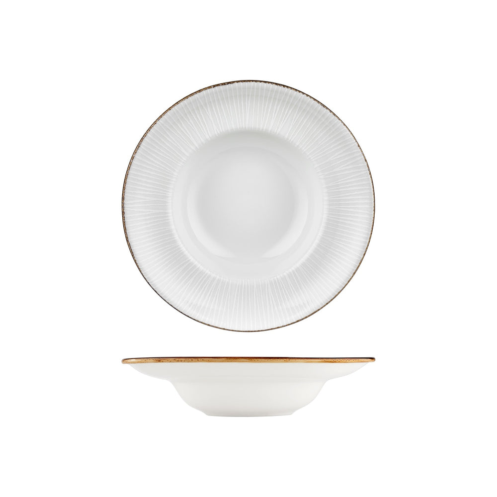 Grace dia.10.75" h:0" 17 oz. Round Brown Vitrified Deep Plate