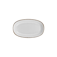 Grace 11.5" x 7" x h:0" Oval Brown Vitrified Platter