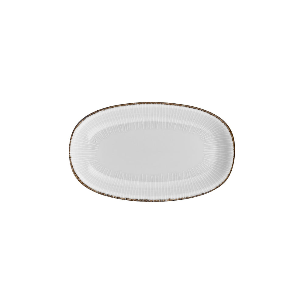 Grace 11.5" x 7" x h:0" Oval Brown Vitrified Platter