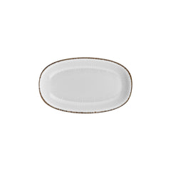 Grace 11.5" x 7" x h:0" Oval Brown Vitrified Platter