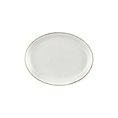 Grace 12.25" x 9.5" x h:1" Oval Brown Vitrified Platter