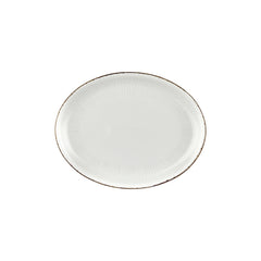 Grace 12.25" x 9.5" x h:1" Oval Brown Vitrified Platter
