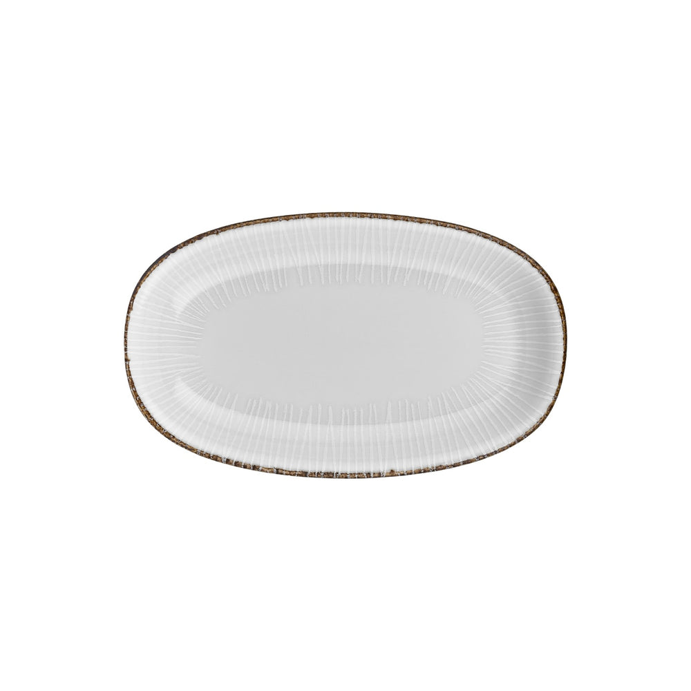 Grace 13.5" x 8" x h:0" Oval Brown Vitrified Platter