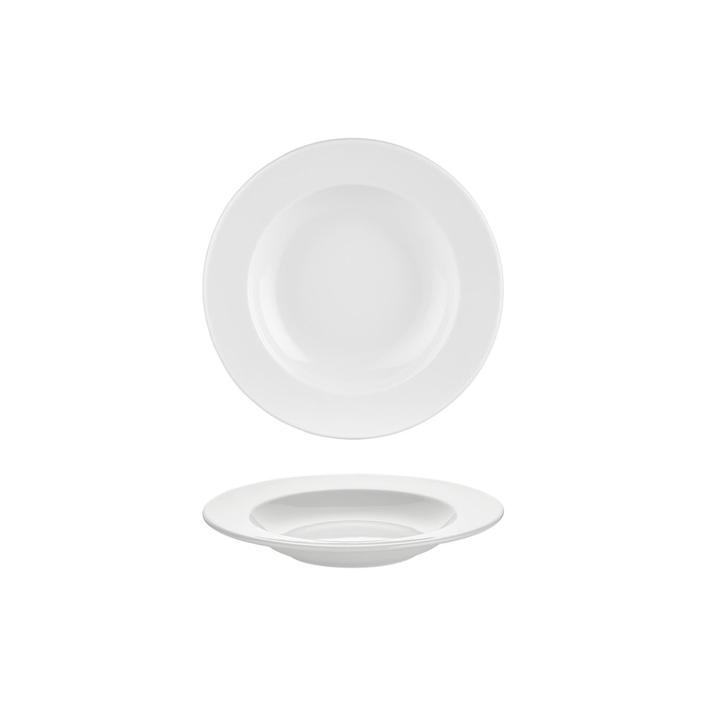 Banquet dia.9" h:0" 10 oz. Round Warm White Vitrified Deep Plate