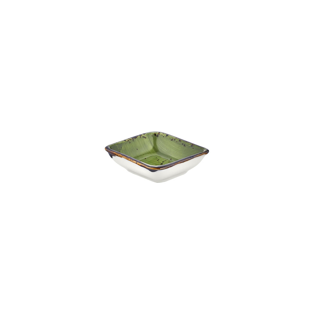 Breeze 4" x 3.5" x h:0.5" 2 oz. Square Green Vitrified Bowl