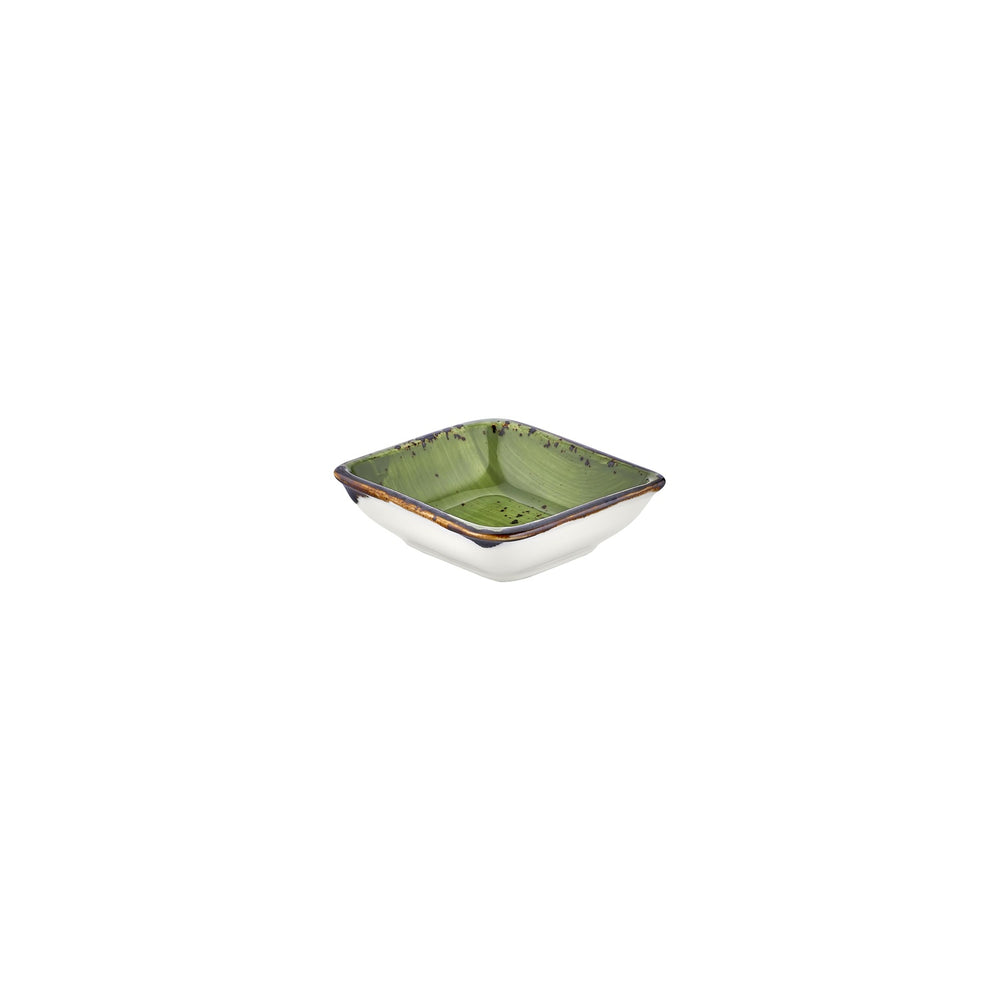 Breeze 4" x 3.5" x h:0.5" 2 oz. Square Green Vitrified Bowl