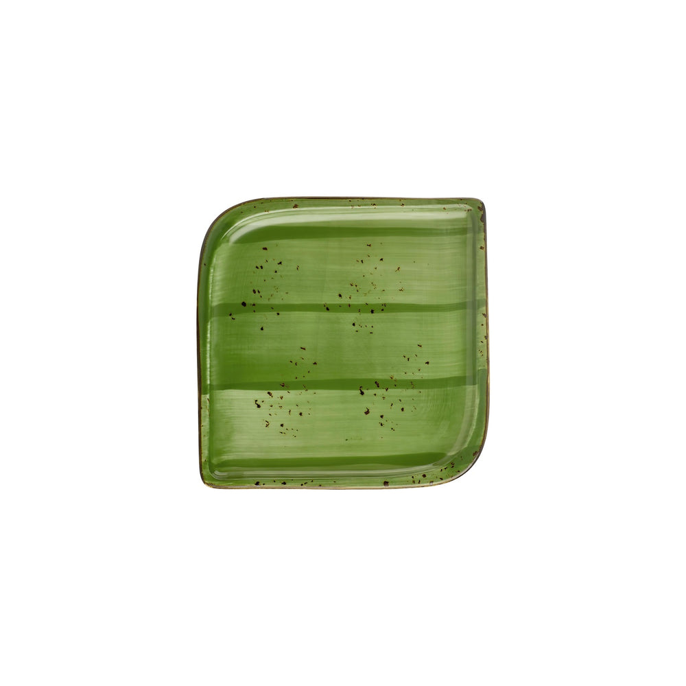 Breeze 8.75" x 8.75" Square Green Vitrified Plate