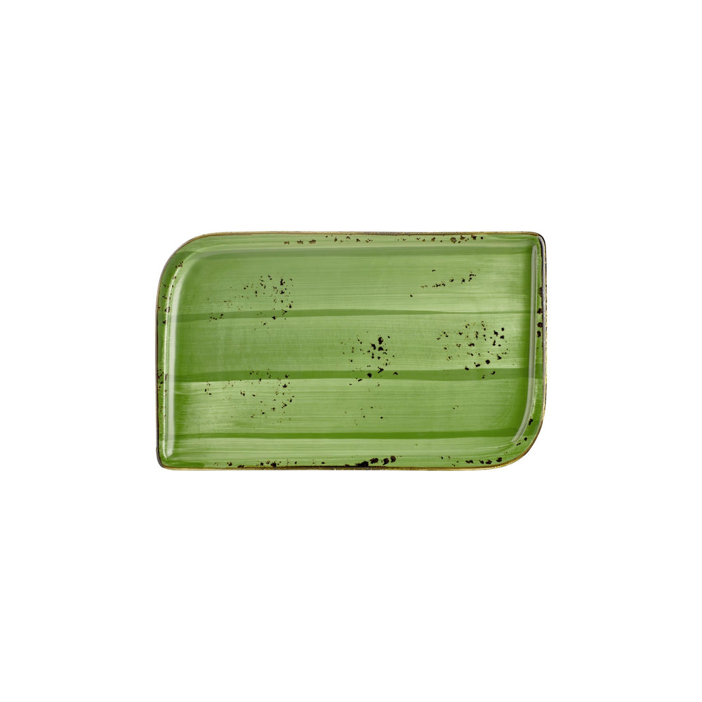 Breeze 11.75" x 7" x h:0" Rectangular Green Vitrified Platter