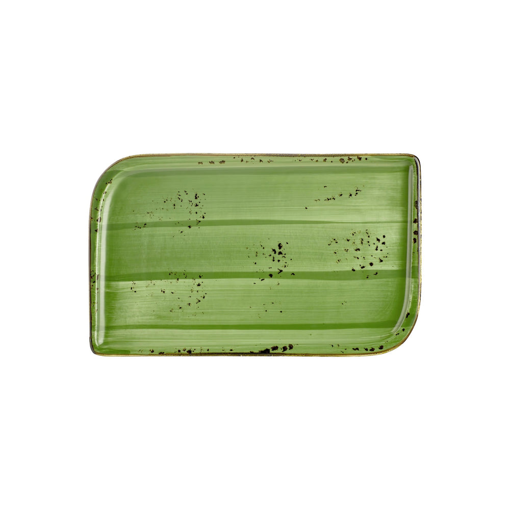 Breeze 13.75" x 6.25" x h:0" Rectangular Green Vitrified Platter