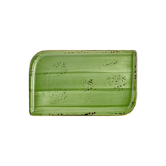 Breeze 13.75" x 6.25" x h:0" Rectangular Green Vitrified Platter
