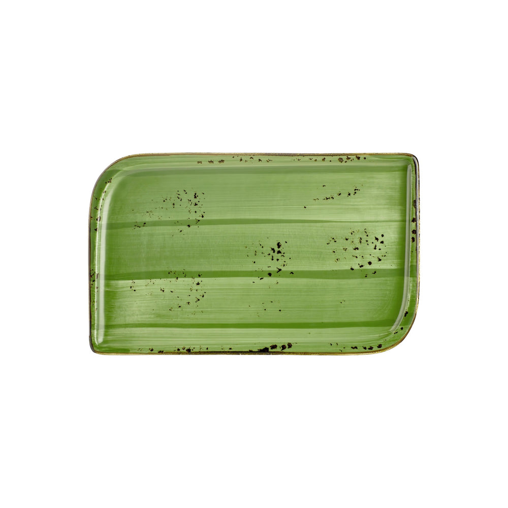 Breeze 13.75" x 6.25" x h:0" Rectangular Green Vitrified Platter