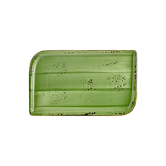 Breeze 13.75" x 6.25" x h:0" Rectangular Green Vitrified Platter