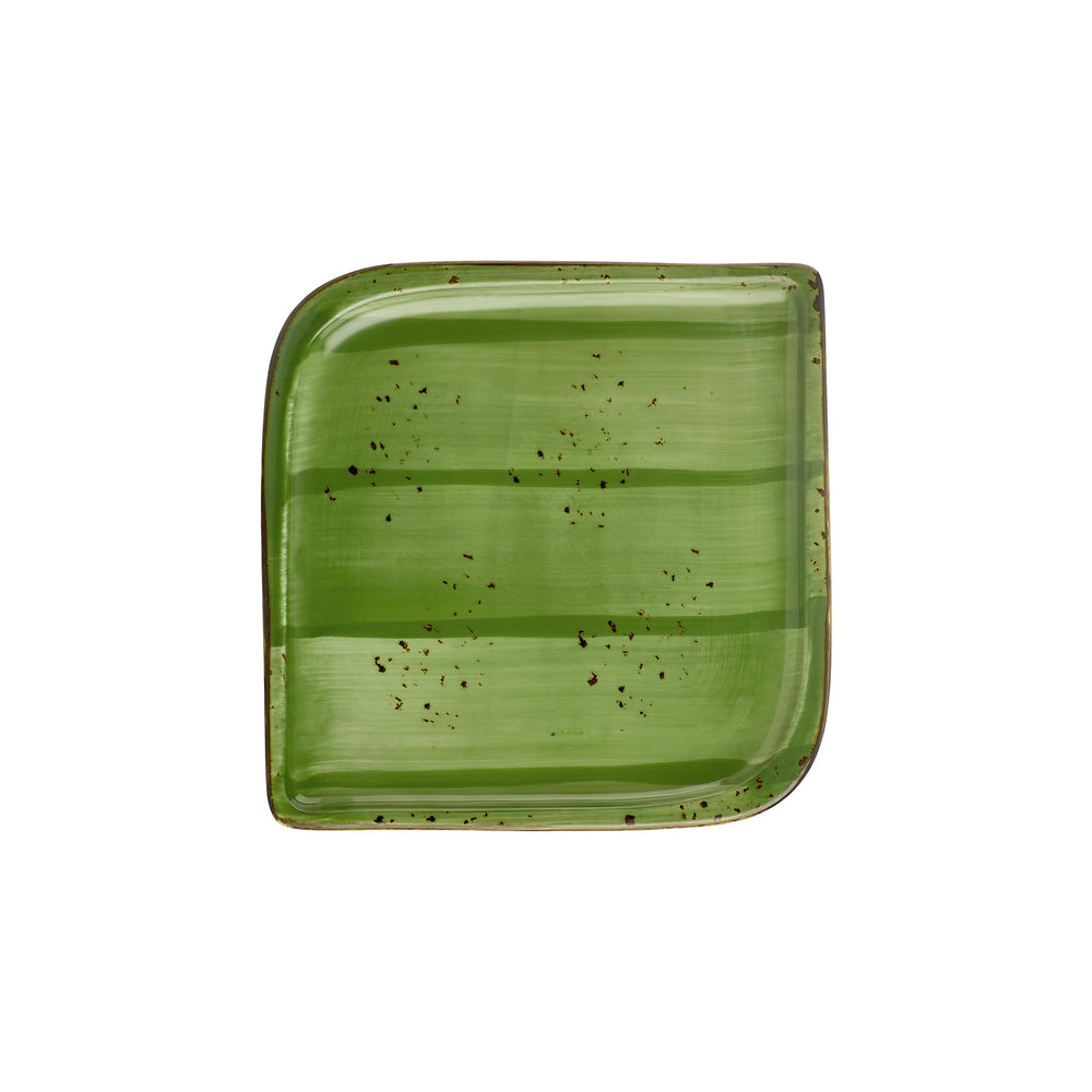 Breeze 11" x 11" Square Green Vitrified Plate