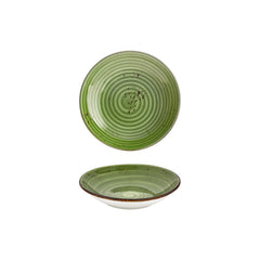 Breeze dia.8.25" h:1.25" 27 oz. Round Green Vitrified Deep Plate