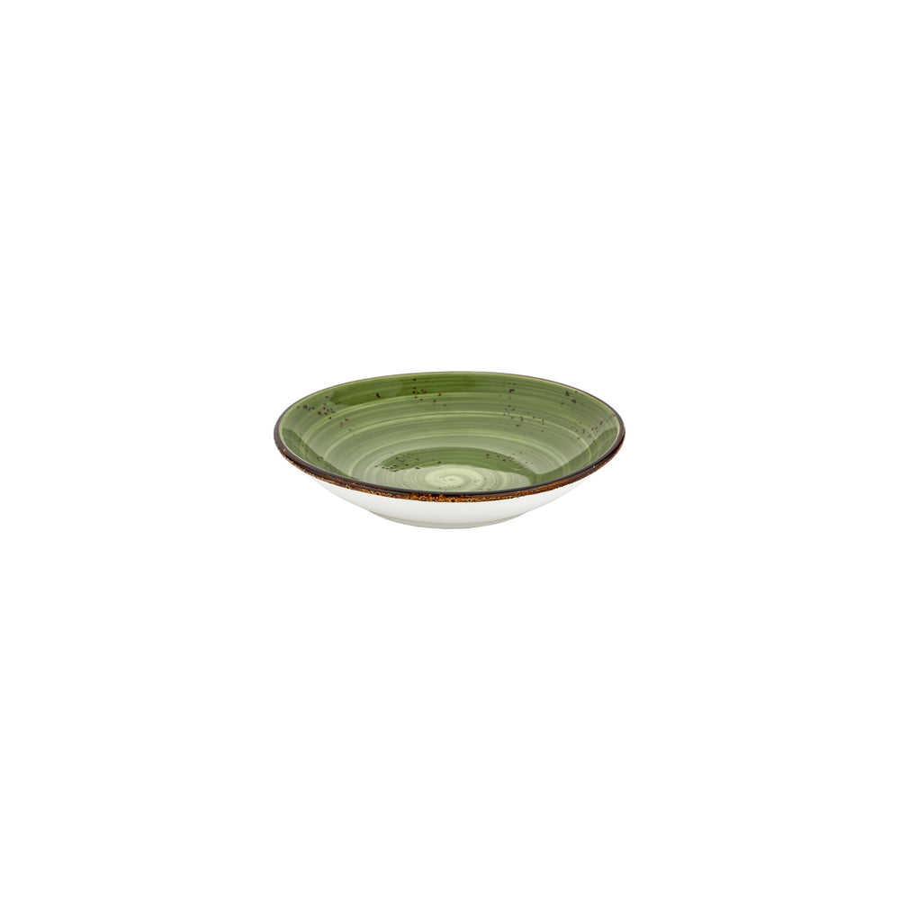 Breeze dia.8.25" h:1.25" 27 oz. Round Green Vitrified Deep Plate