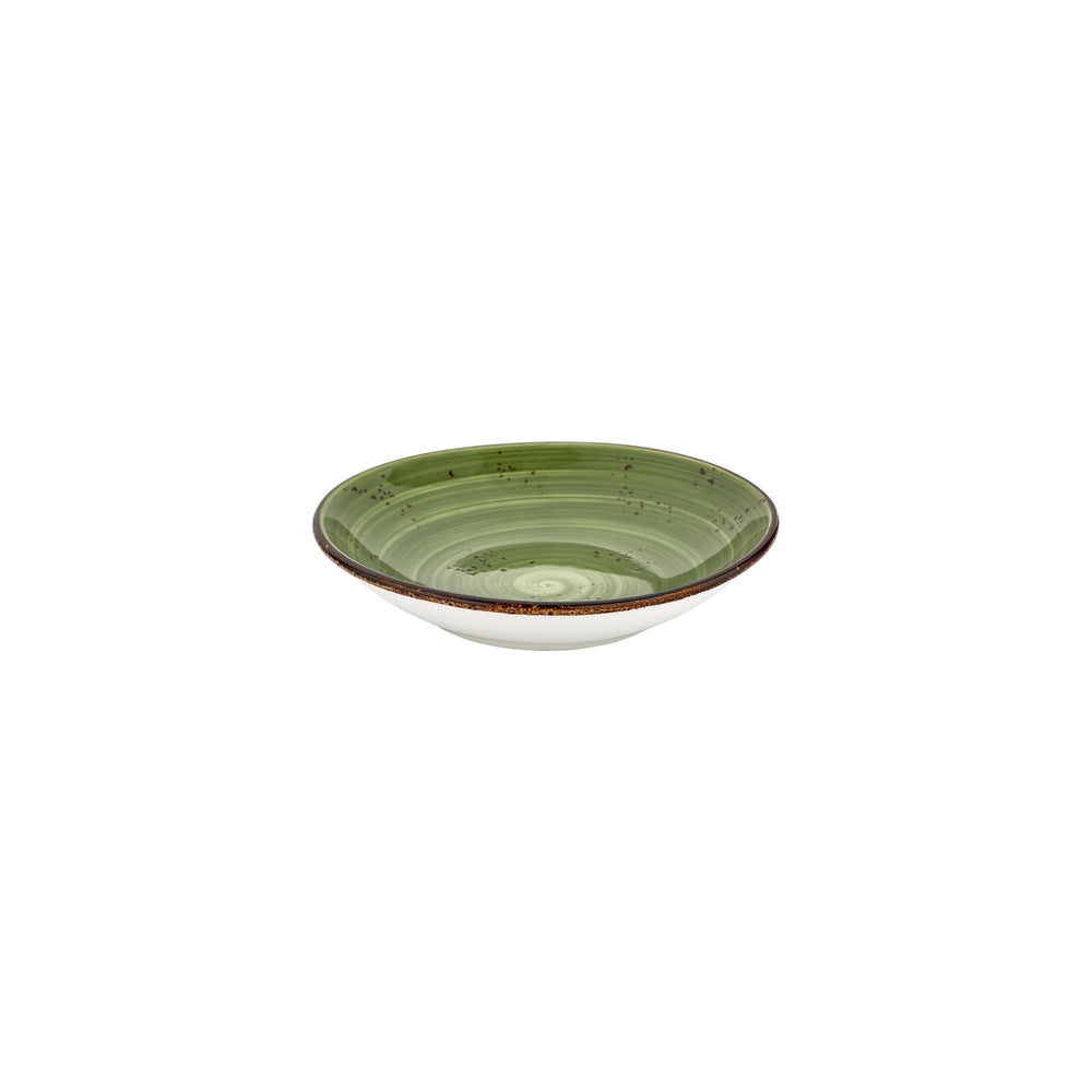 Breeze dia.9" h:1.75" 34 oz. Round Green Vitrified Deep Plate