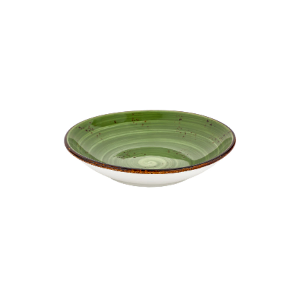 Breeze dia.9.75" h:0" 44 oz. Round Green Vitrified Deep Plate
