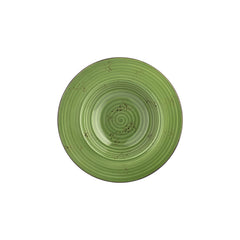 Breeze dia.11" h:2.25" 16 oz. Round Green Vitrified Deep Plate
