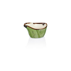 Breeze 3.25" x 2" x h:0" 2 oz. Oval Green Vitrified Creamer