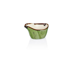 Breeze 3.25" x 2" x h:0" 2 oz. Oval Green Vitrified Creamer