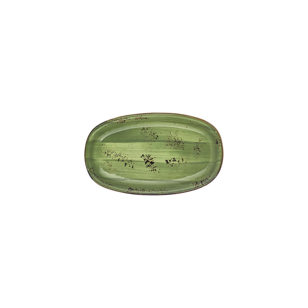 Breeze 9.5" x 5.75" x h:0" Oval Green Vitrified Platter
