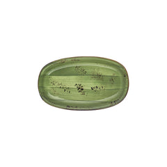 Breeze 11.5" x 7" x h:1.25" Oval Green Vitrified Platter