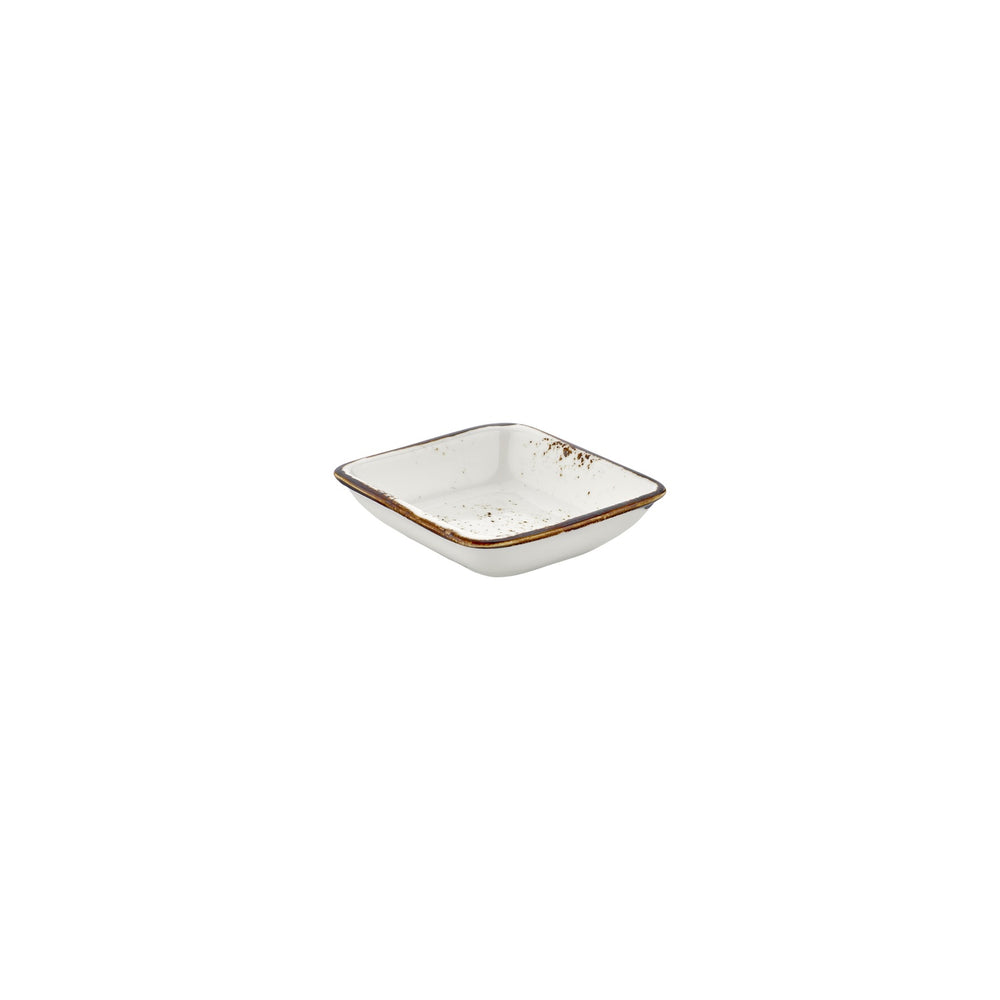 Harmony Elegance 4" x 3.5" x h:0.5" 2 oz. Square Brown Vitrified Bowl