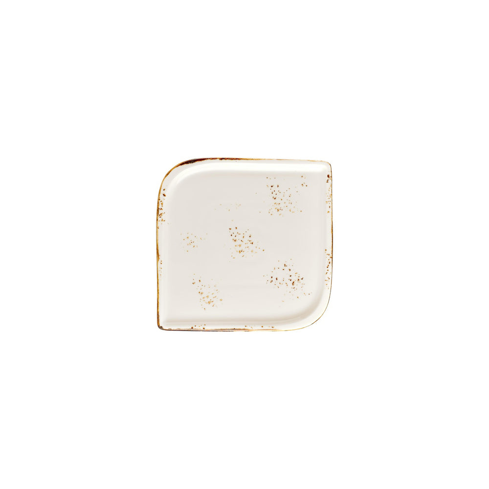 Harmony Elegance 7.5" x 7.5" Square Brown Vitrified Plate