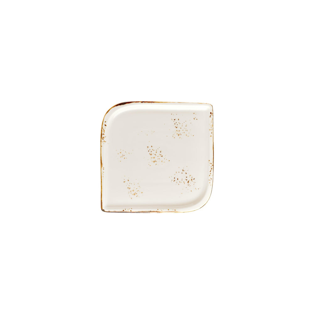 Harmony Elegance 7.5" x 7.5" Square Brown Vitrified Plate