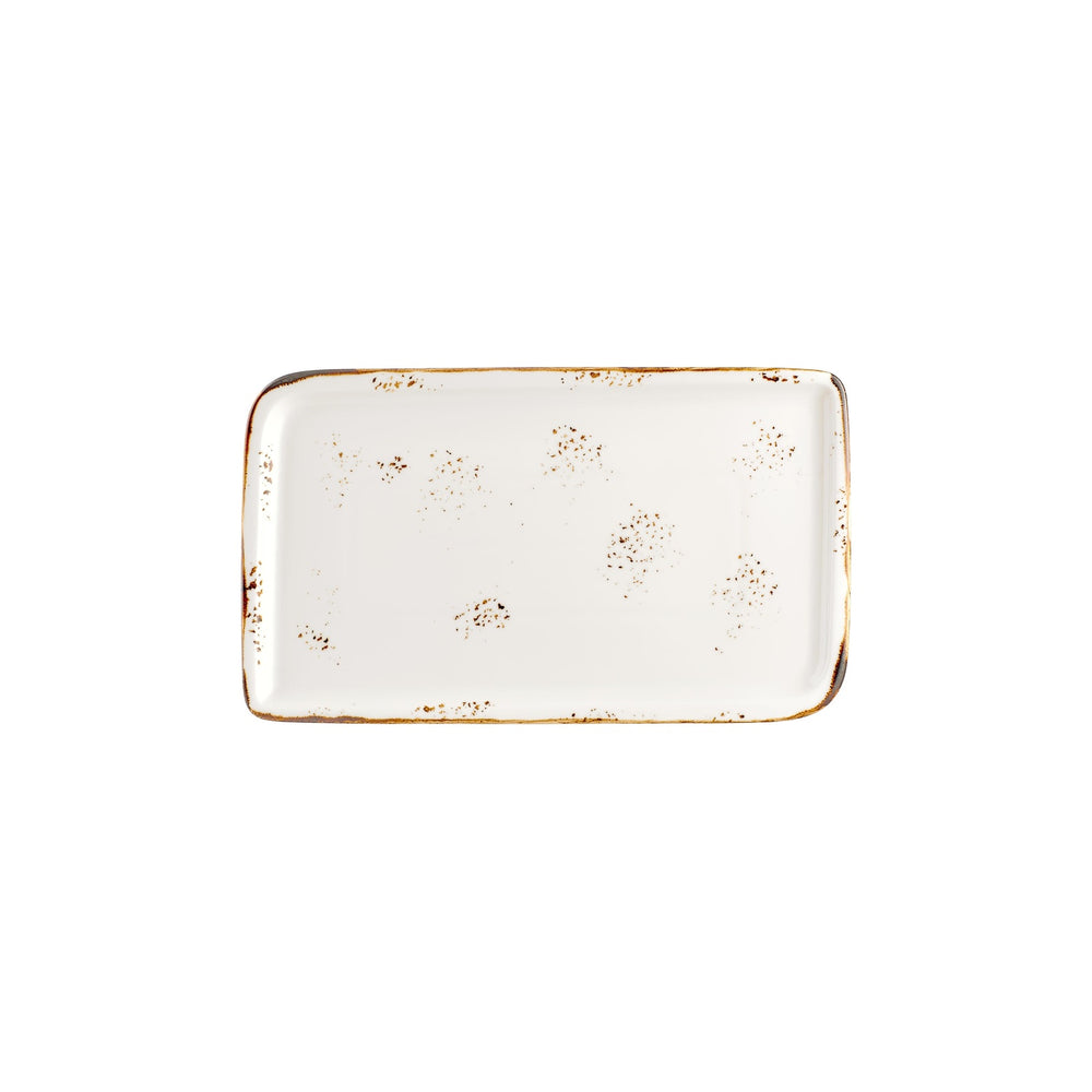 Harmony Elegance 11.75" x 7" x h:0" Rectangular Brown Vitrified Platter