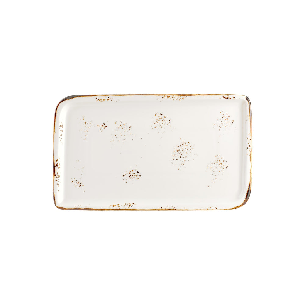 Harmony Elegance 14.25" x 6.5" x h:0" Rectangular Brown Vitrified Platter