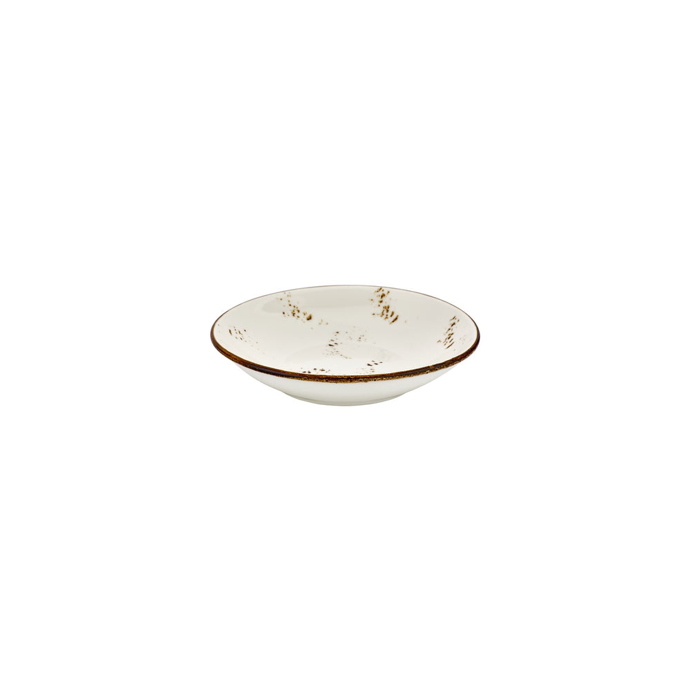Harmony Elegance dia.8.25" h:1.25" 27 oz. Round Brown Vitrified Deep Plate