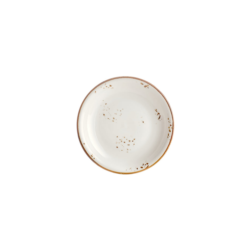 Harmony Elegance dia.8.25" h:1.25" 27 oz. Round Brown Vitrified Deep Plate