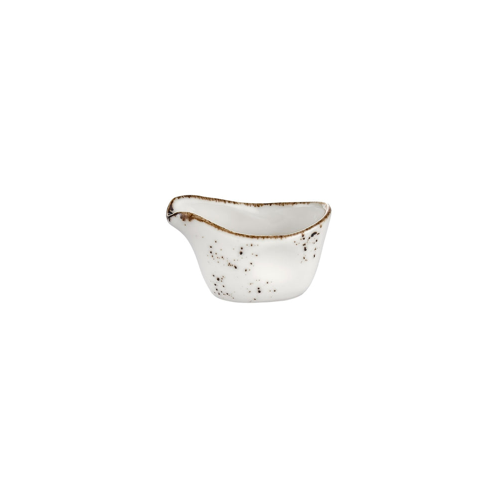 Harmony Elegance 3.25" x 2" x h:0" 2 oz. Oval Brown Vitrified Creamer