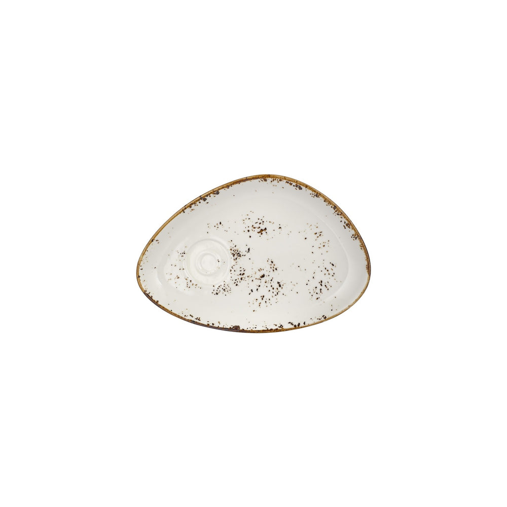 Harmony Elegance 9.75" x 6.75" x h:0" Organic Brown Vitrified Saucer