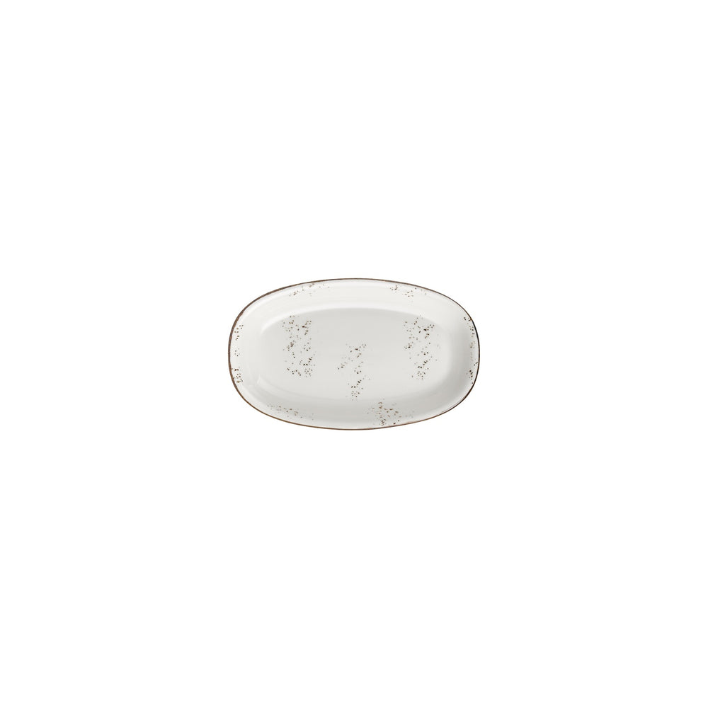Harmony Elegance 7.5" x 4.25" x h:0" Oval Brown Vitrified Platter