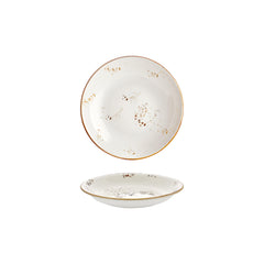 Harmony Elegance dia.8.25" h:0" 17 oz. Round Brown Vitrified Deep Plate