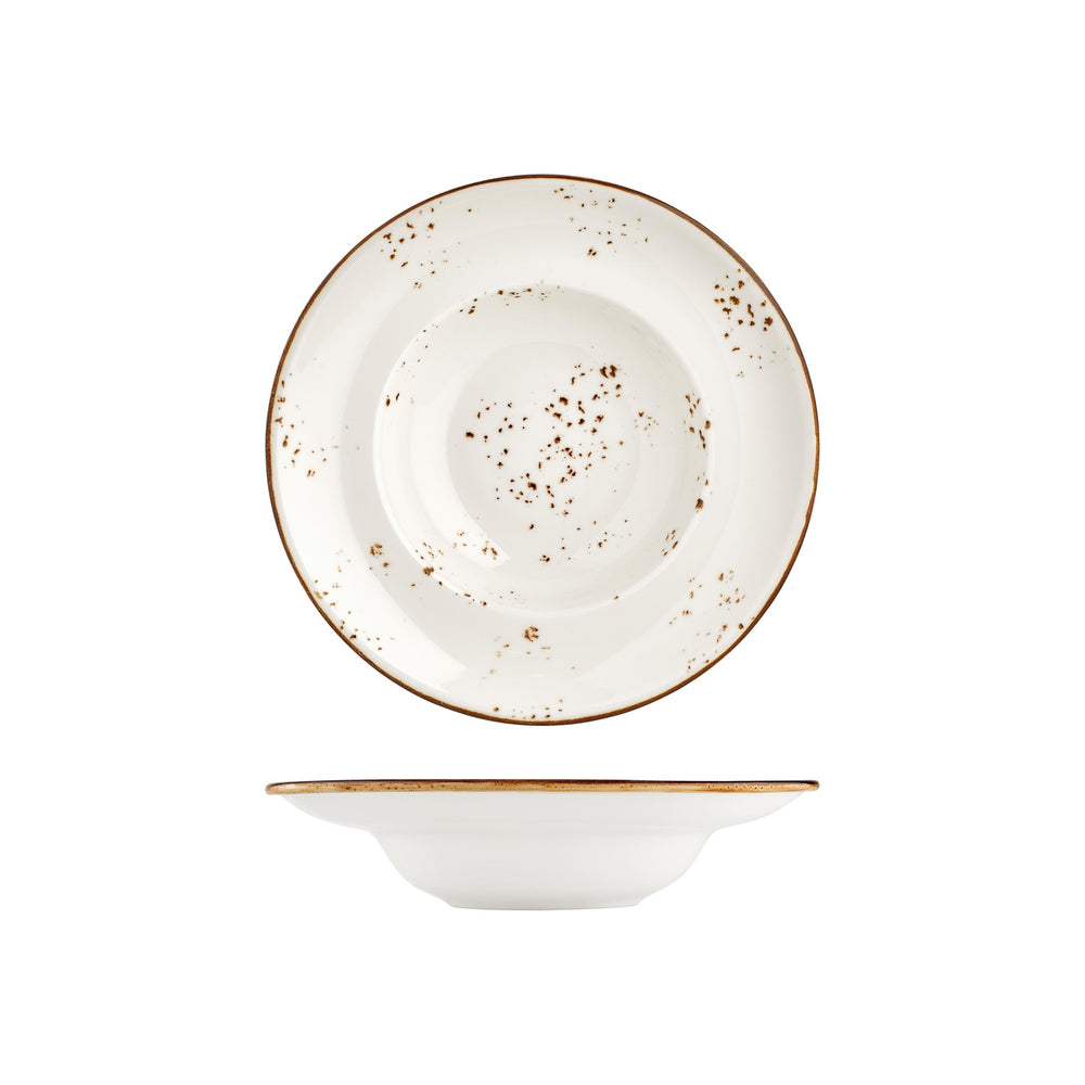 Harmony Elegance dia.10.75" h:0" 17 oz. Round Brown Vitrified Deep Plate