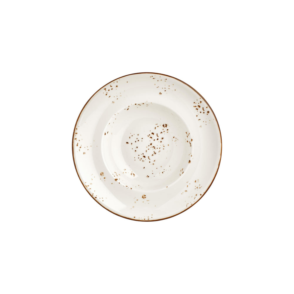 Harmony Elegance dia.10.75" h:0" 17 oz. Round Brown Vitrified Deep Plate