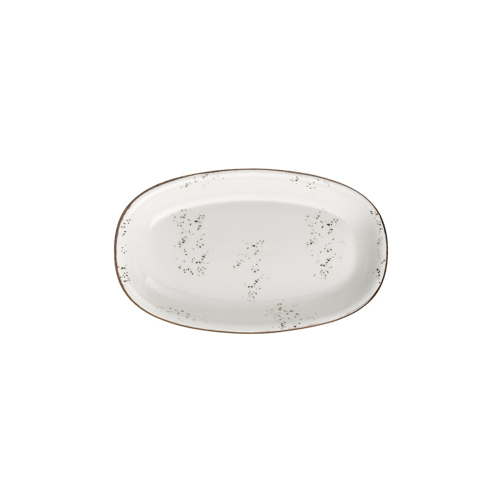 Harmony Elegance 11.5" x 7" x h:0" Oval Brown Vitrified Platter