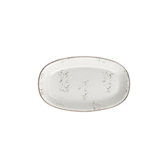 Harmony Elegance 11.5" x 7" x h:0" Oval Brown Vitrified Platter